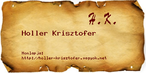 Holler Krisztofer névjegykártya